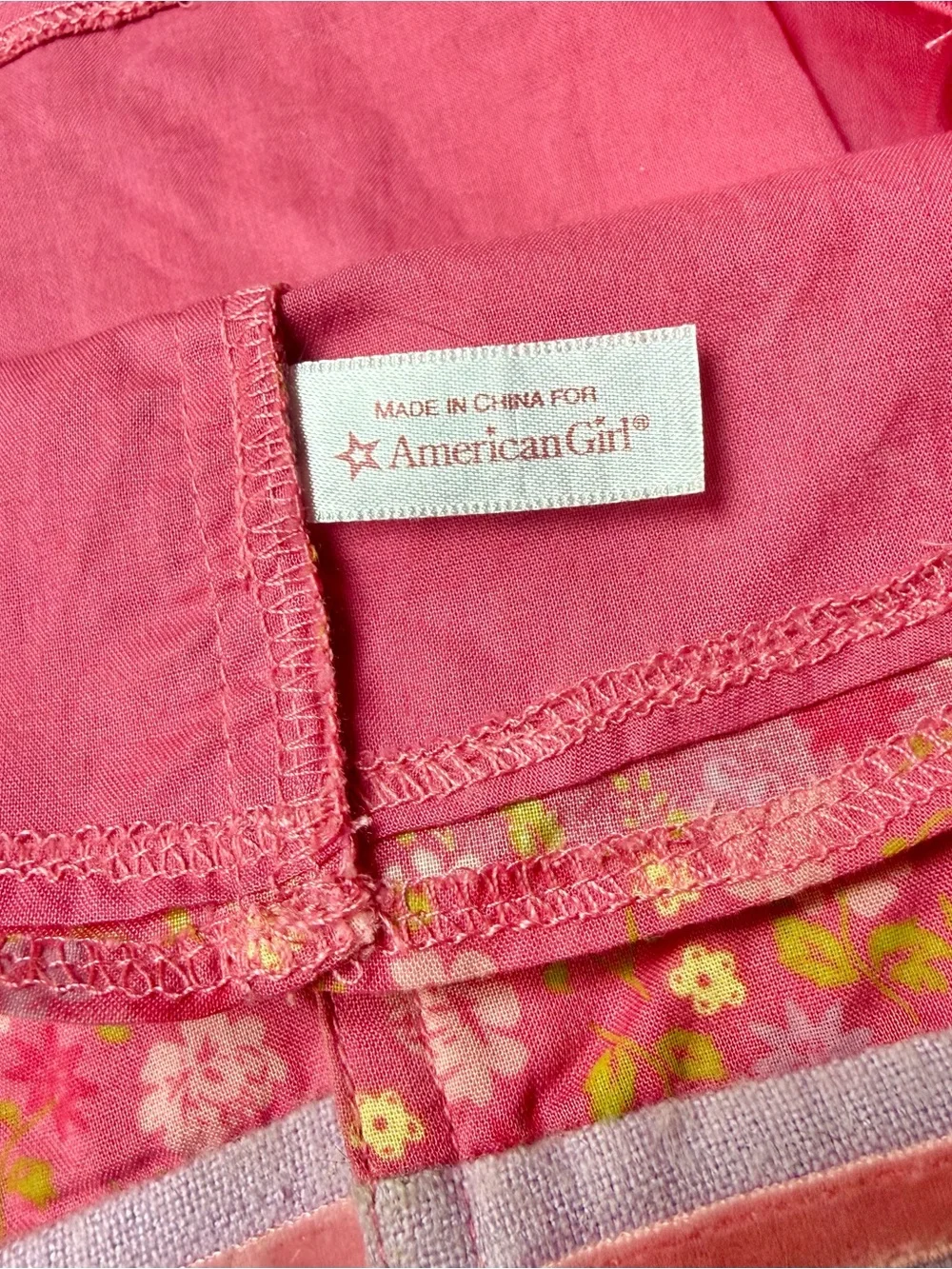 American Girl Doll Chrissa Maxwell Meet Dress Waist Ribbon Flower Accent Retired